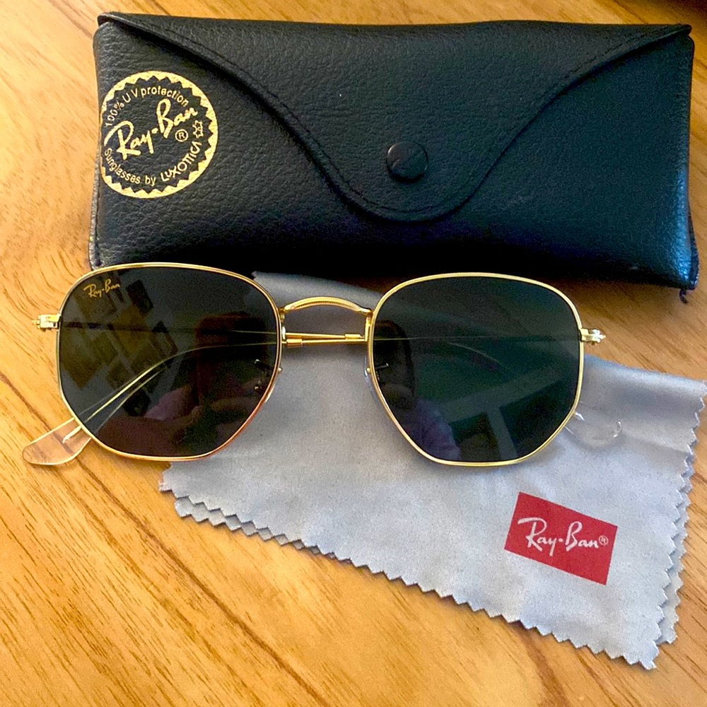 Green and Gold Hexagonal Legend Ray-Ban Sunglasses